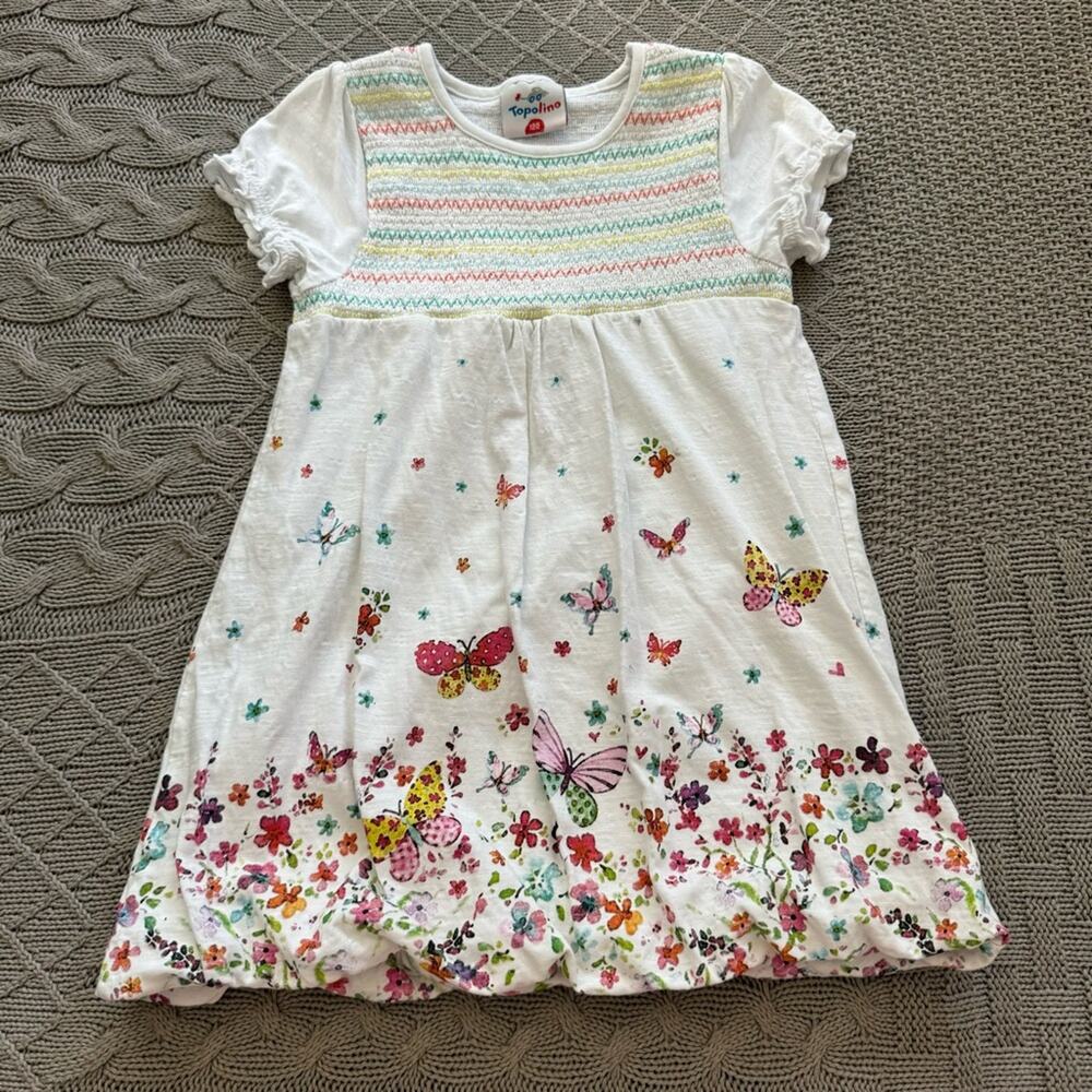 Topolino Short Sleeved Bubble Butterfly Dress ~ 6